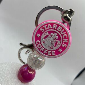 Starbucks Pink and Silver Key & Card Holder